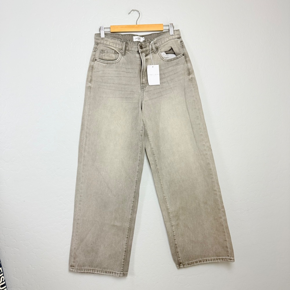 NEW Carly Jean Los Angeles Ryder Baggy Jeans Grey High Rise Wide Leg Denim 5 28